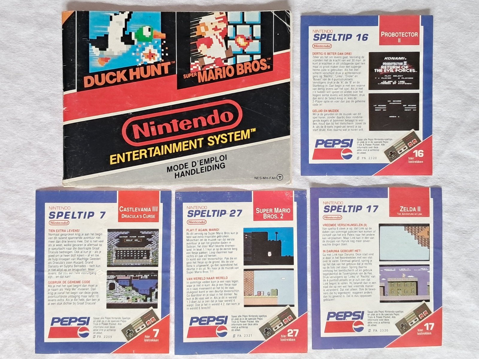 Super Mario Bros / Duck Hunt Handleiding + Pepsi Game Tips, Spelcomputers en Games, Avontuur en Actie, Gebruikt, 1 speler, Eén computer