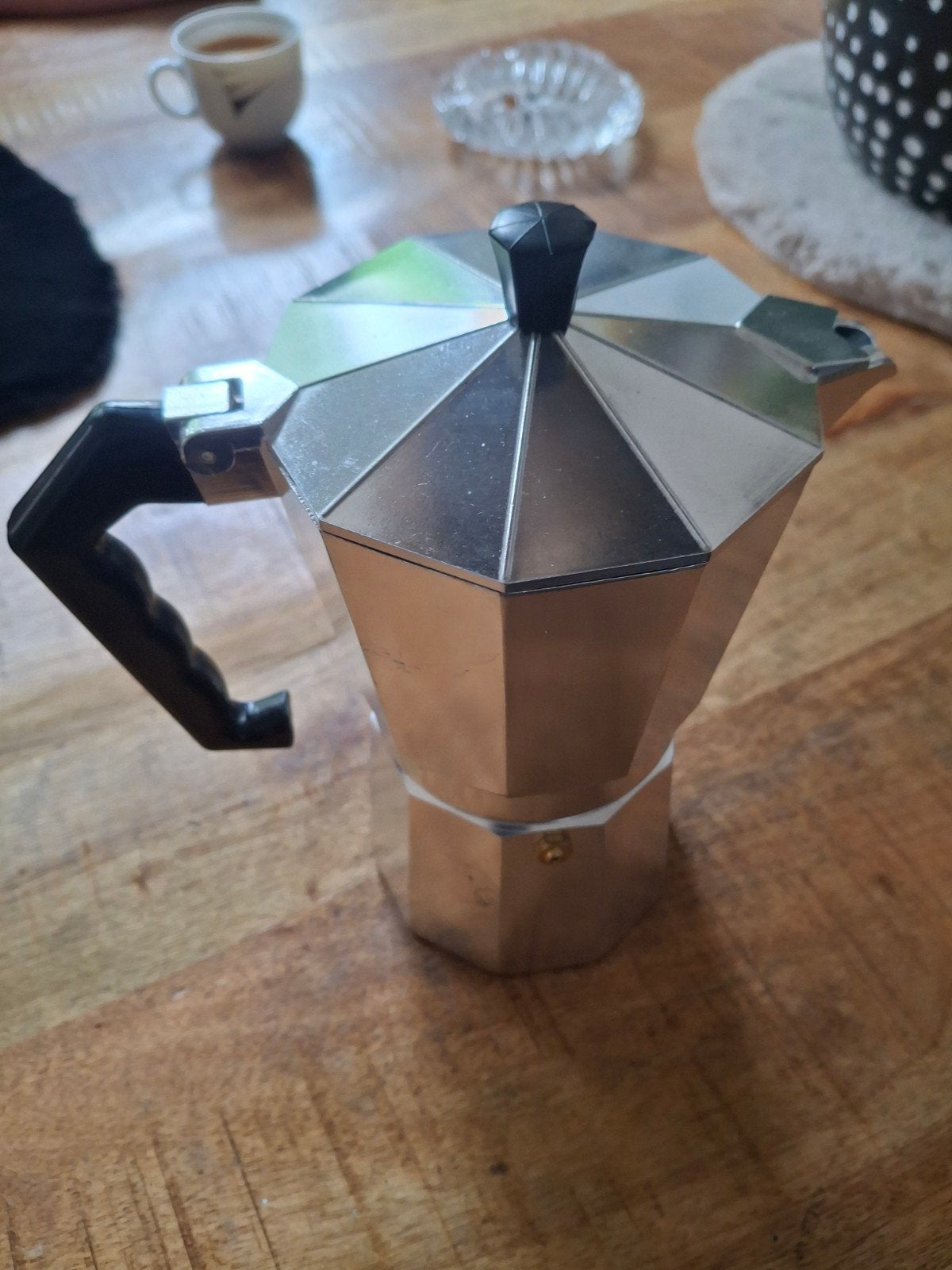 Moka Express percolator voor heerlijke koffie, Gebruikt, Overige modellen, Gemalen koffie, Ophalen of Verzenden