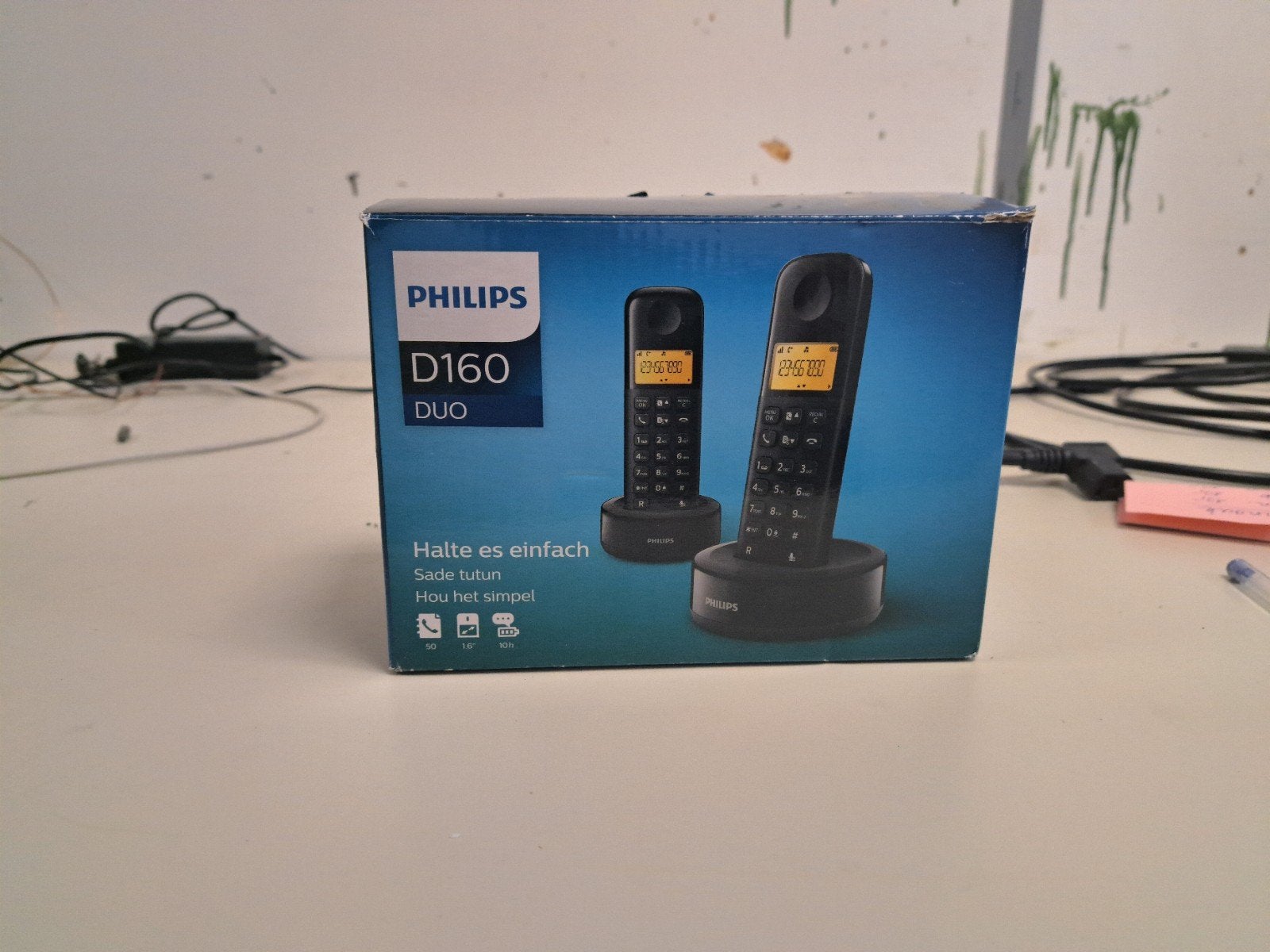 Philips D160 Duo Huistelefoon - Zo goed als nieuw, Ophalen, Zo goed als nieuw, 2 handsets