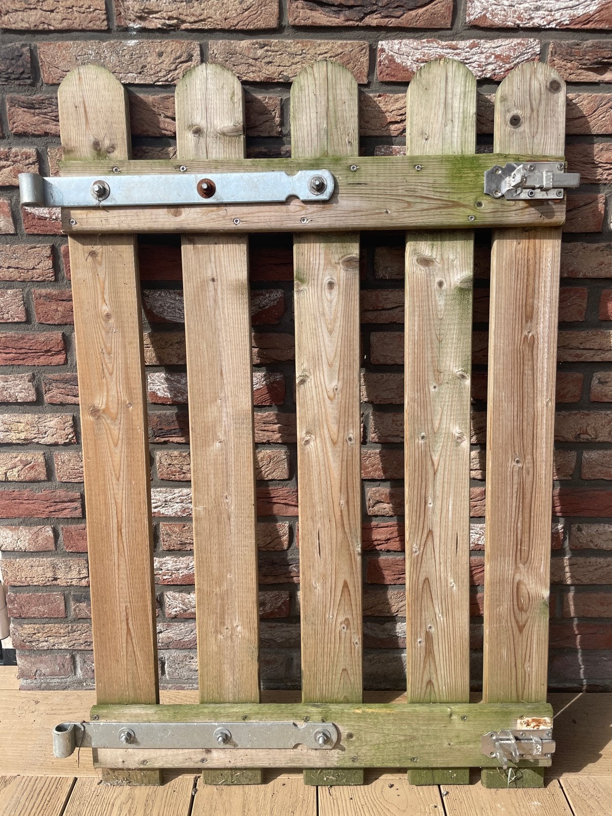 Graris houten tuinpoortje met beslag, Tuin en Terras, Tuinhekken en Hekwerk, Ophalen, Met poort, Gebruikt, Tuinhek