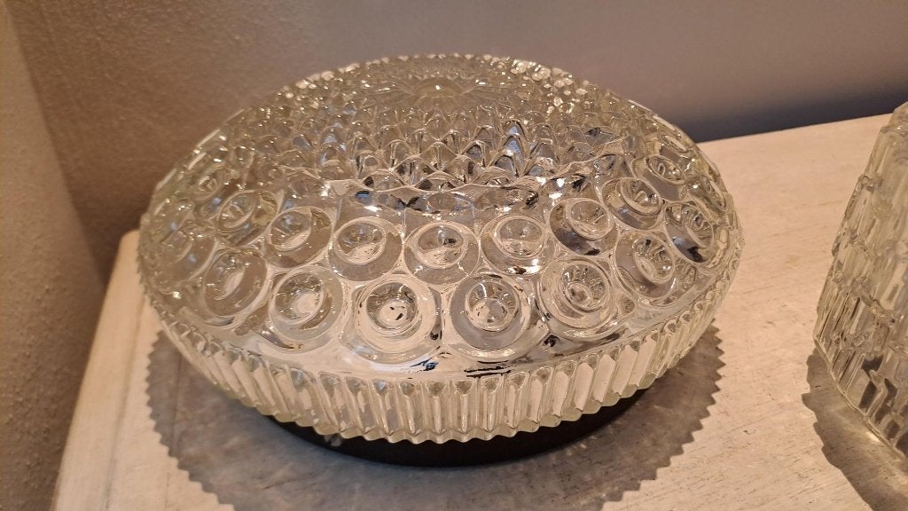 Vintage plafonniere | plafondlamp, Ophalen, Vintage, E27 (groot), Zo goed als nieuw