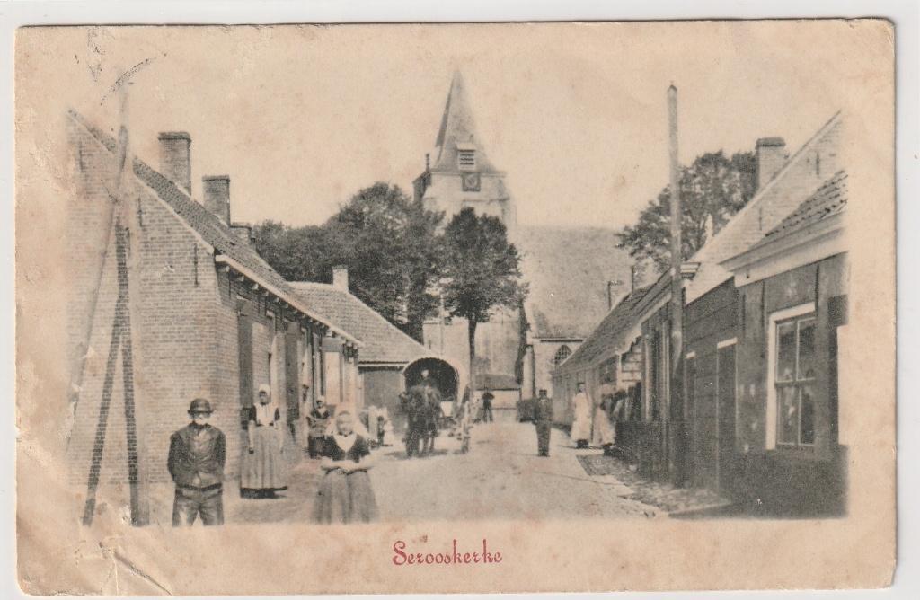 Serooskerke, Verzamelen, Ansichtkaarten | Nederland, Ophalen of Verzenden, Voor 1920, Gelopen, Zeeland