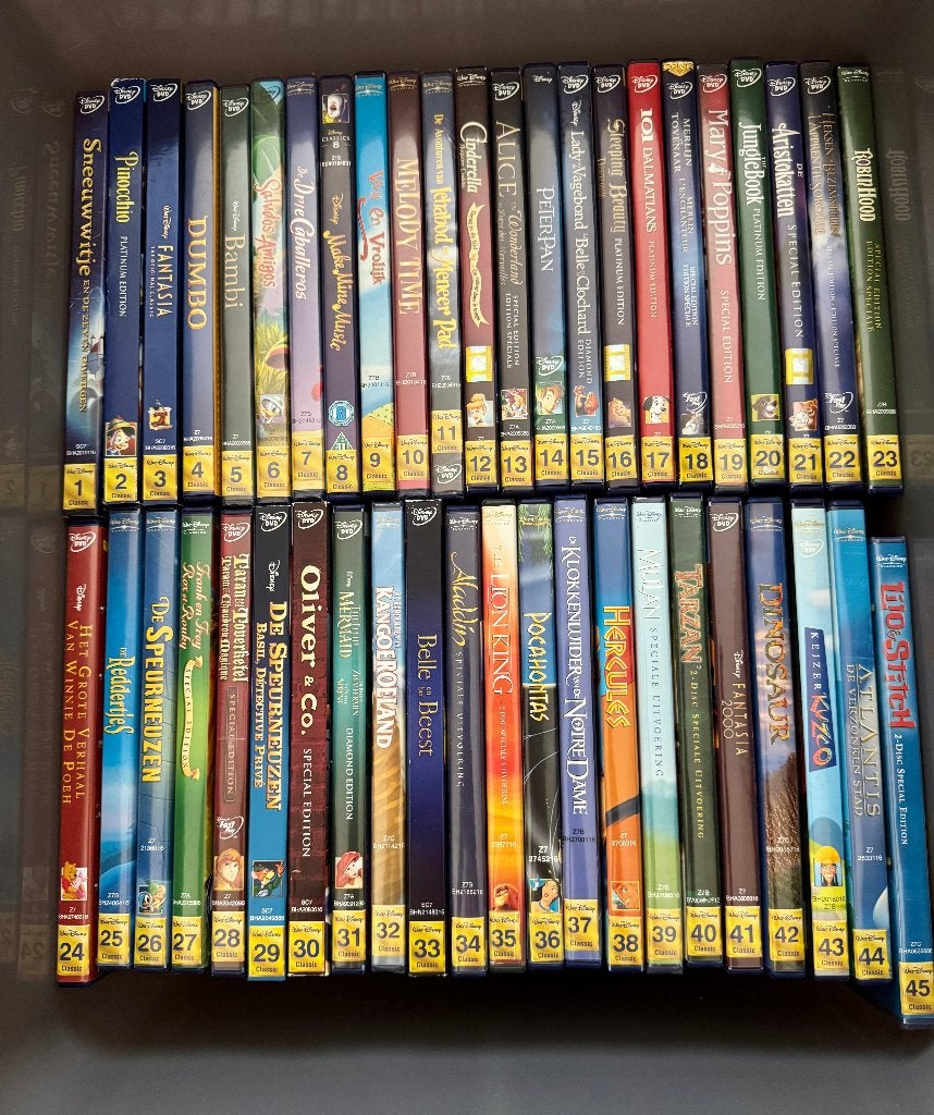 Disney Classics DVD - Set / box Collectie 1 t/m 60, Alle leeftijden, Ophalen of Verzenden, Zo goed als nieuw, Komedie