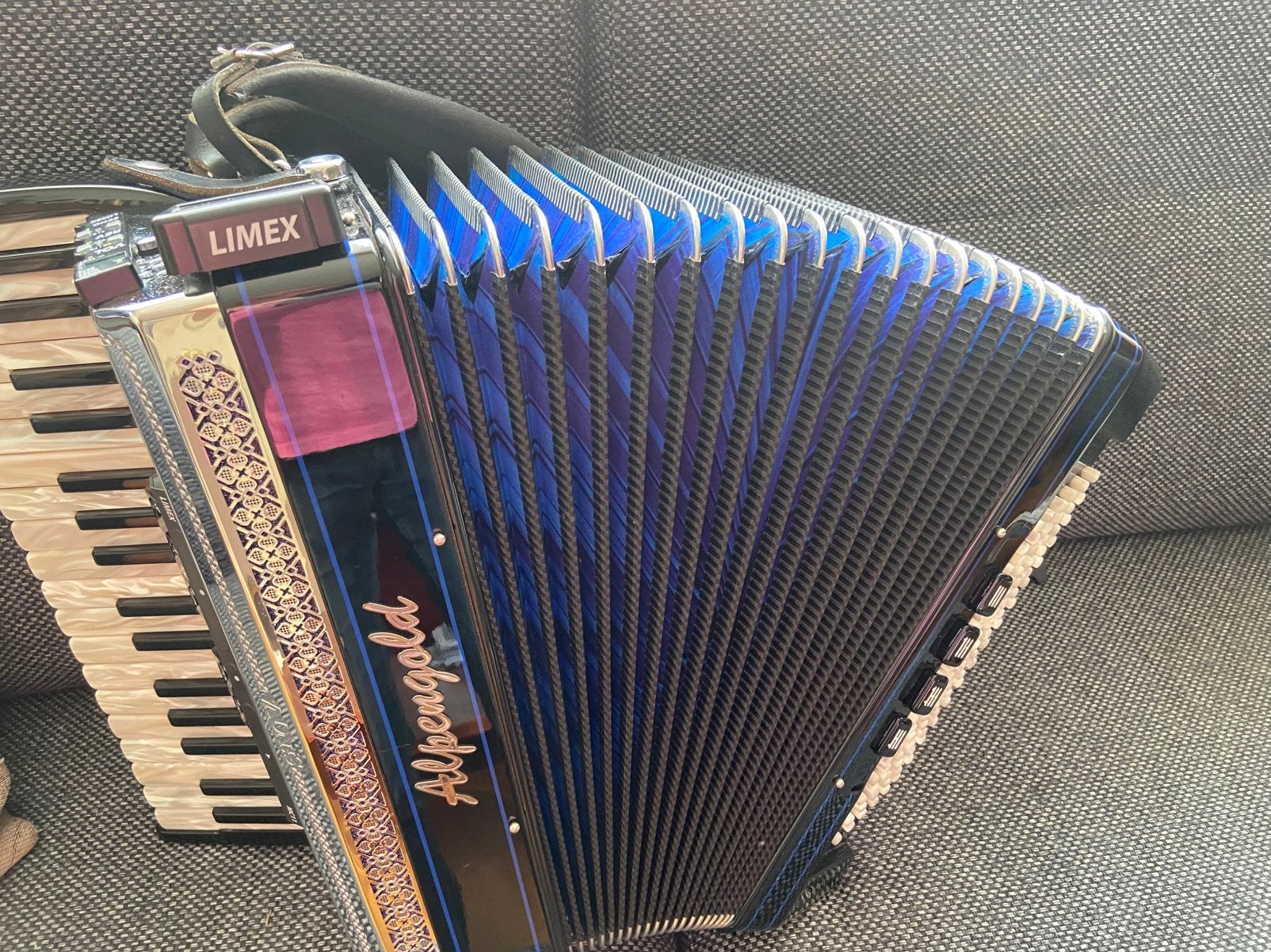 Alpengold met Limex, Muziek en Instrumenten, Accordeons, Overige merken, Met koffer, Zo goed als nieuw, 96-bas