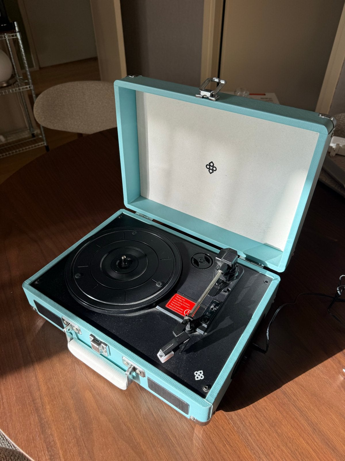 Retro Platenspeler van Dutch Original - Lichtblauw, Audio, Tv en Foto, Ophalen, Zo goed als nieuw, Platenspeler, Overige merken