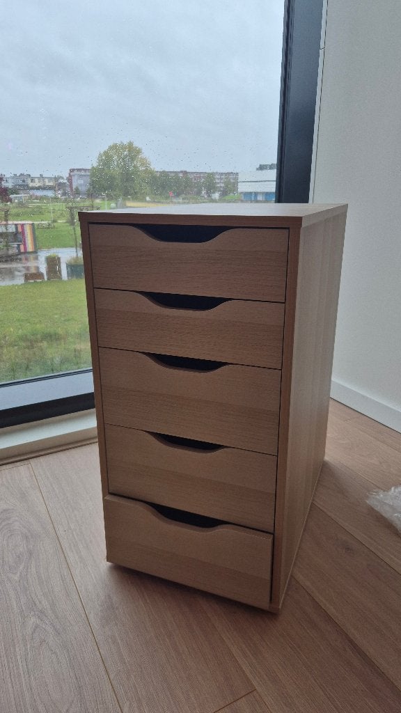 [Nieuw] IKEA Alex met 5 lades (2x), Ophalen, Minder dan 50 cm, 5 laden of meer, Eikenhout