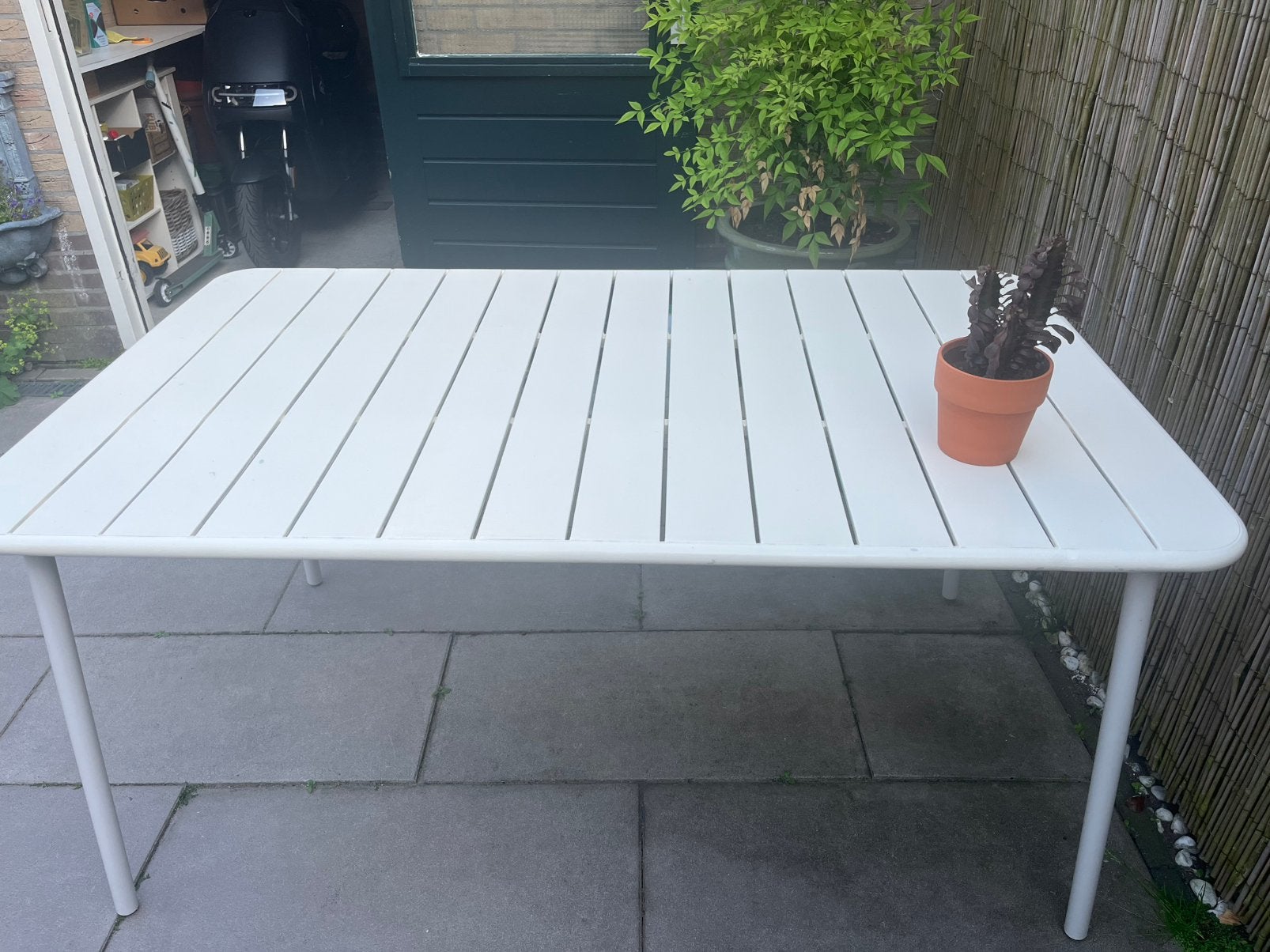 Tuintafel ZGAN wit 160x90cm, Ophalen, Zo goed als nieuw, Rechthoekig, Aluminium