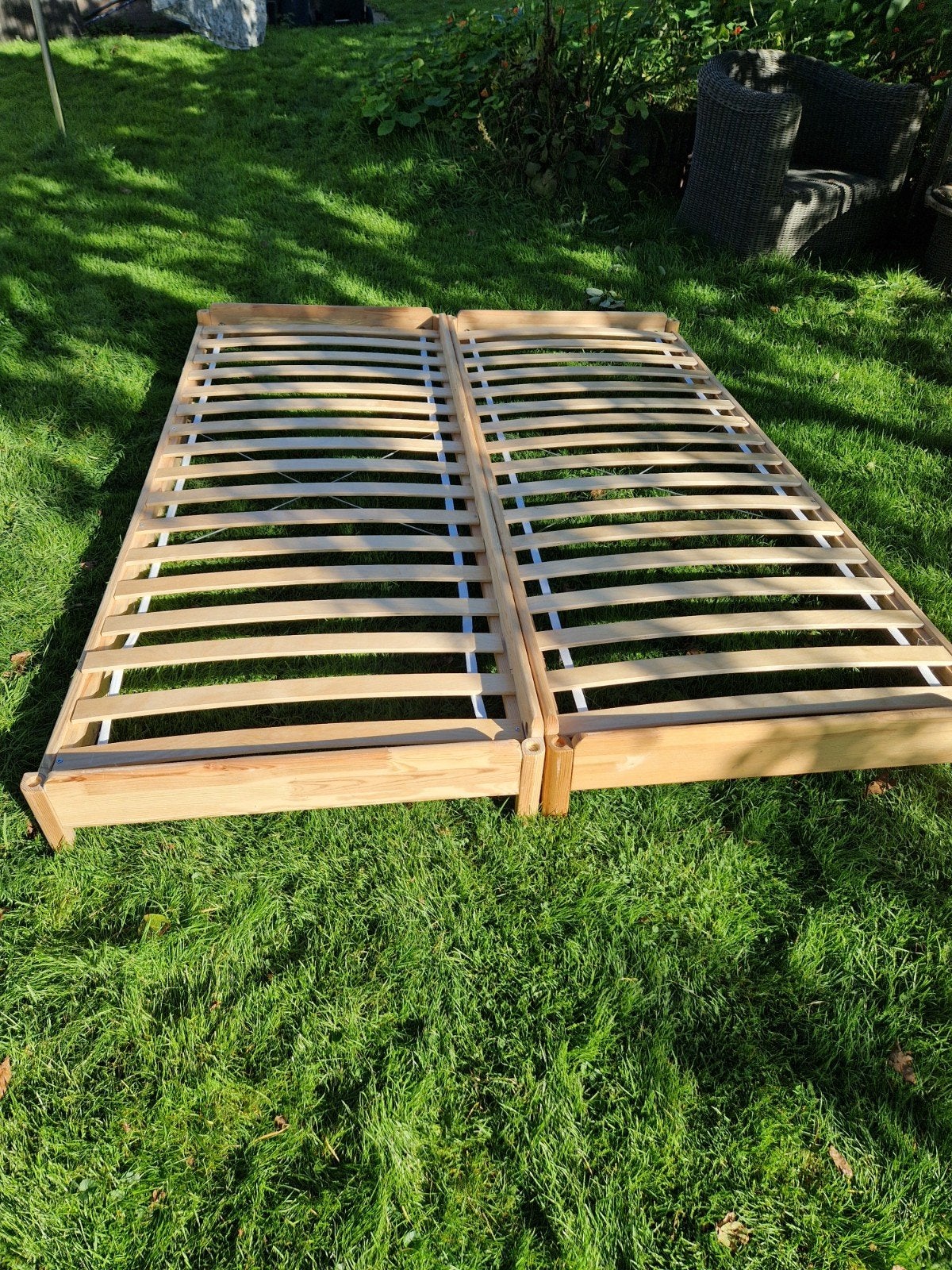 2x IKEA UTÅKER bedden, stapelbaar, gebruikt, Ophalen, Eenpersoons, Hout, Verstelbaar