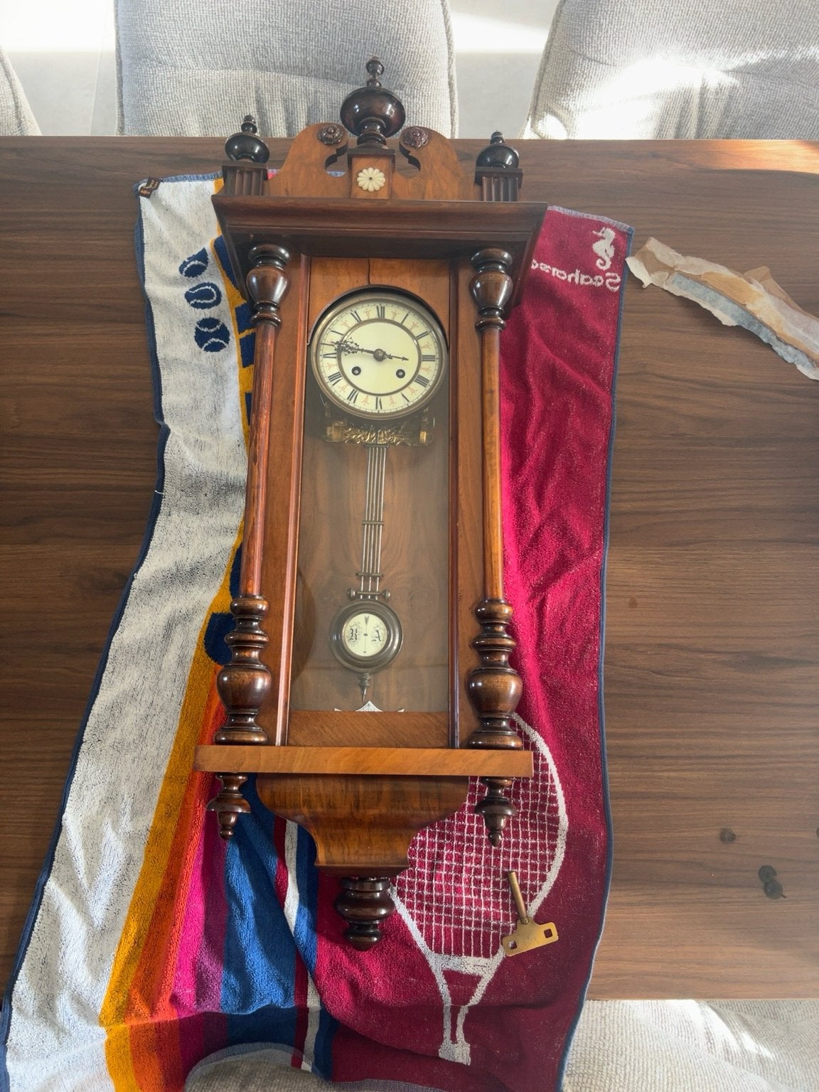 Antieke Robert Schlenker (RSM) regulateur wandklok 1900 –, Ophalen
