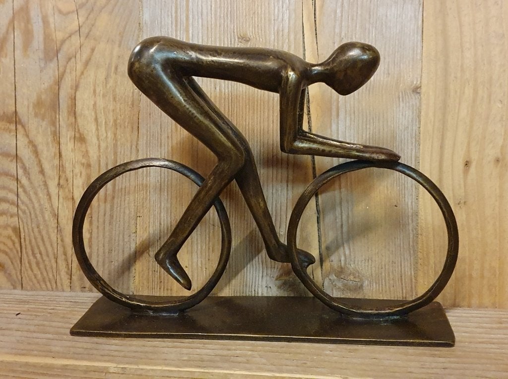 WIELRENNER / BRONZEN BEELD, Ophalen of Verzenden, Handgemaakt, Brons, Beeld