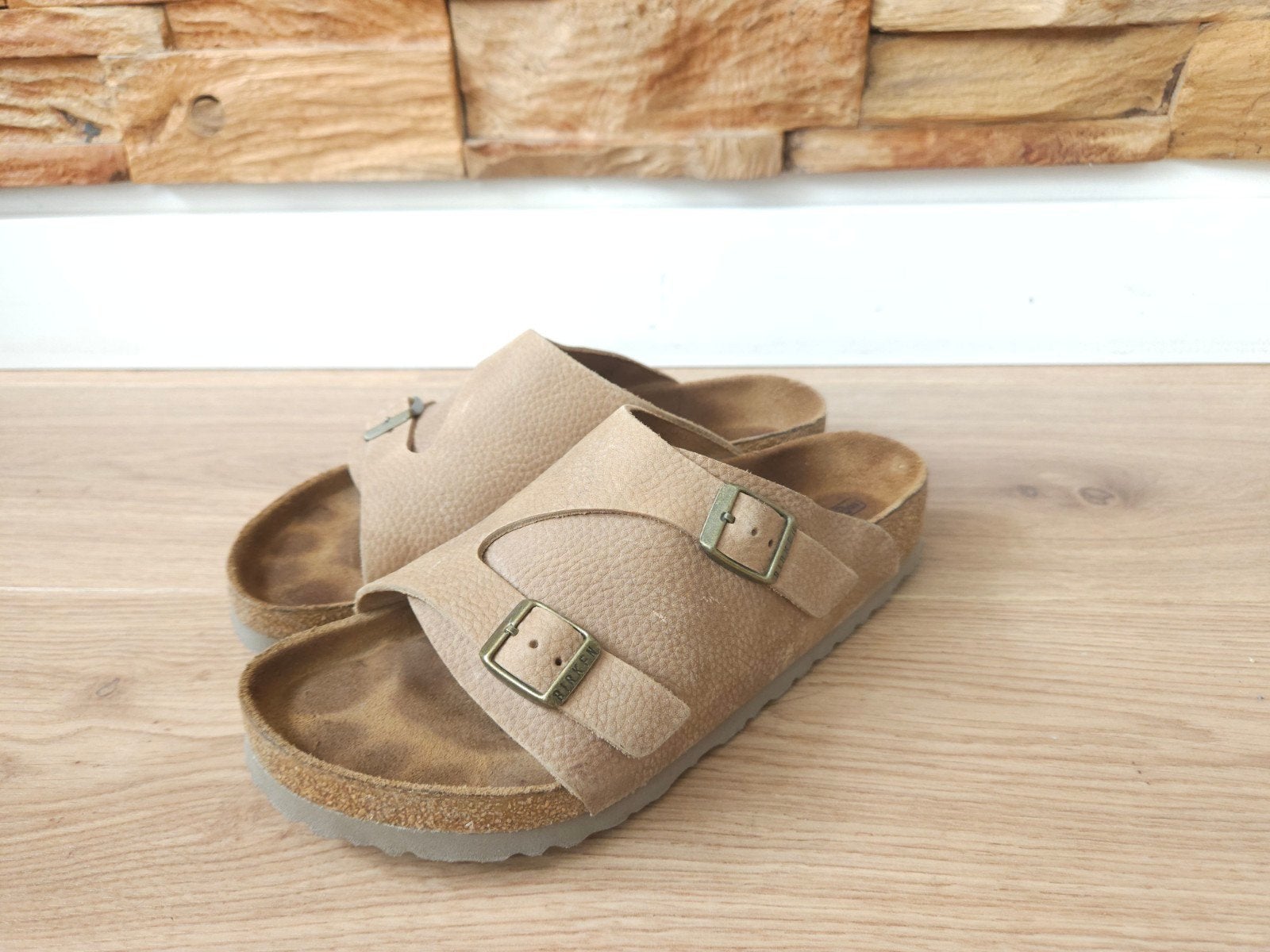 Birkenstock Zürich maat 39 Regular + SF Sandalen Slippers!!!, Beige, Zo goed als nieuw, Birkenstock, Sandalen of Muiltjes