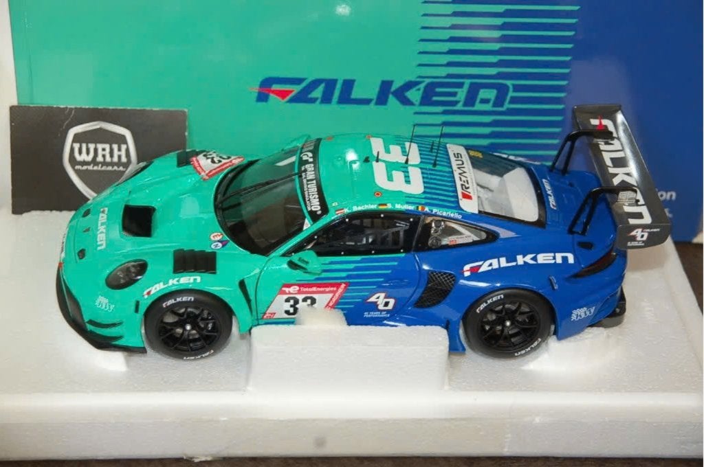 1:18 PORSCHE 911 992 GT3 R #33 FALKEN Minichamps in doos WRH, Hobby en Vrije tijd, Modelauto's | 1:18, Verzenden, Zo goed als nieuw