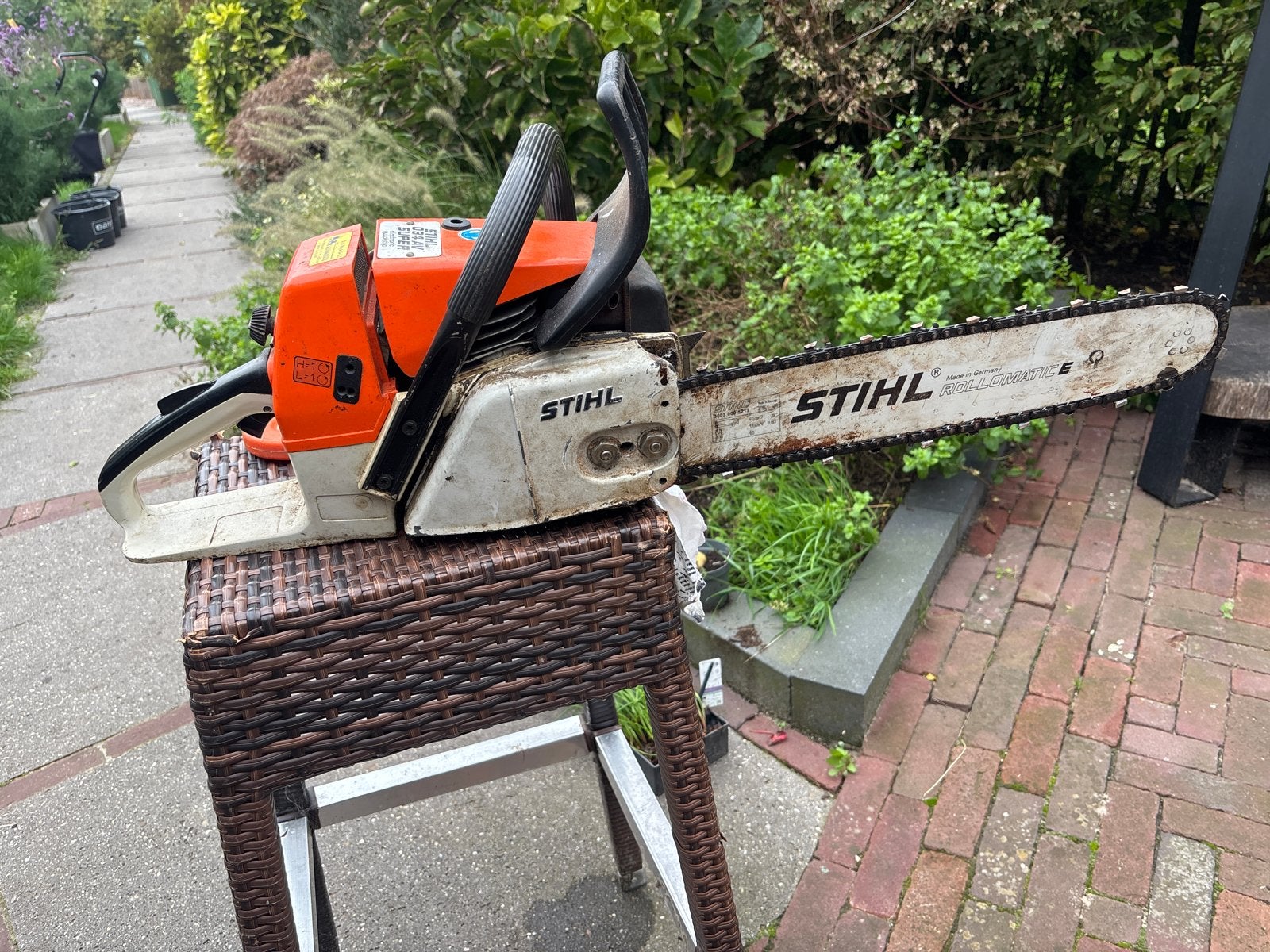 Stihl 034 AV Super Kettingzaag - Krachtig en Betrouwbaar, Ophalen, Gebruikt, Kettingzaag