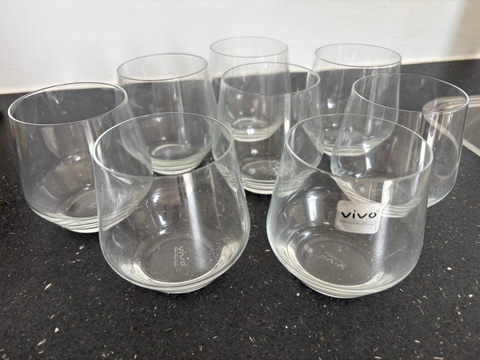 8 Vivo Villeroy & Boch waterglazen, Ophalen, Gebruikt, Glas, Overige merken