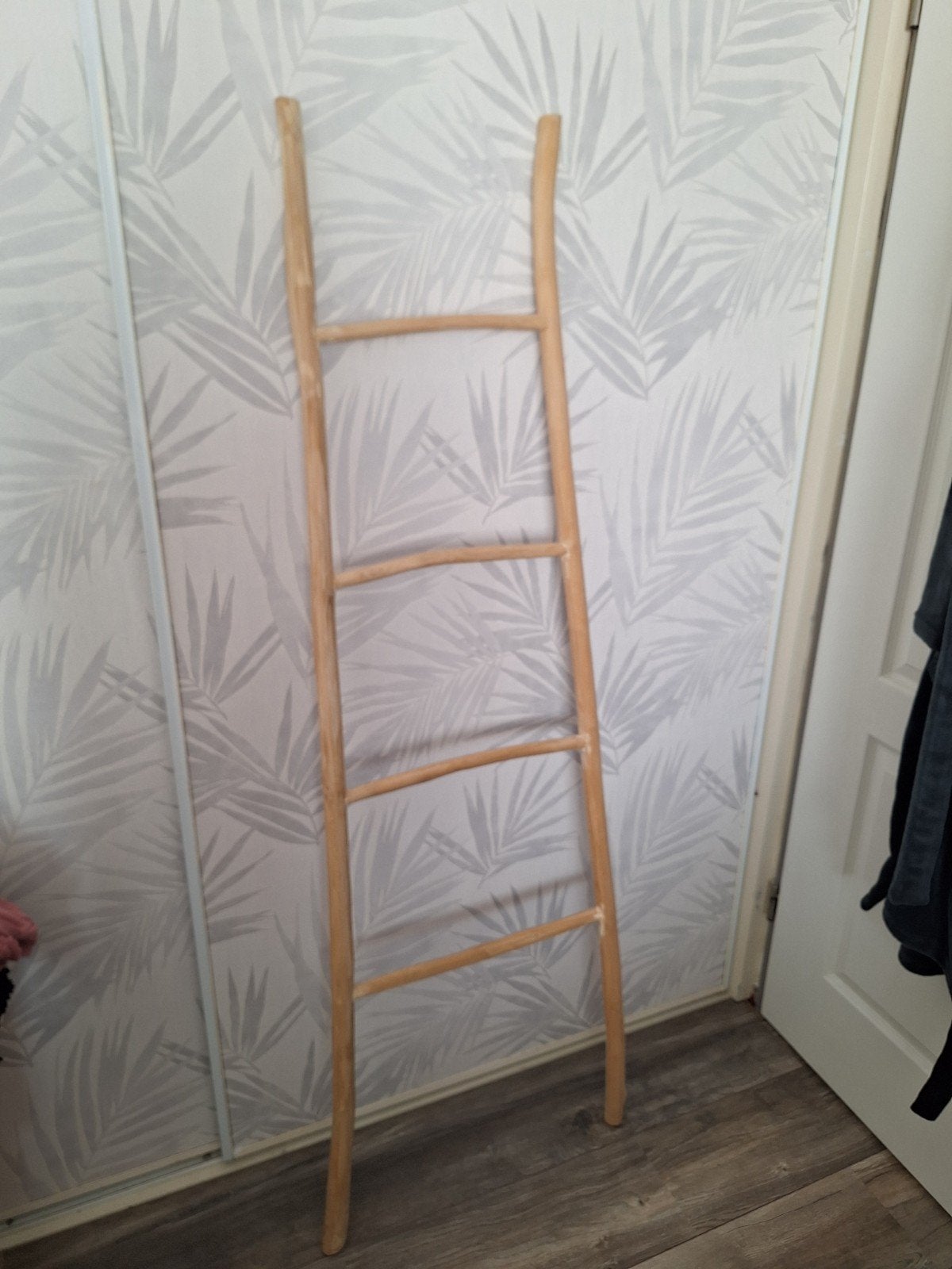 Decoratieve houten ladder - Handdoekenrek/plaidhouder, Ophalen