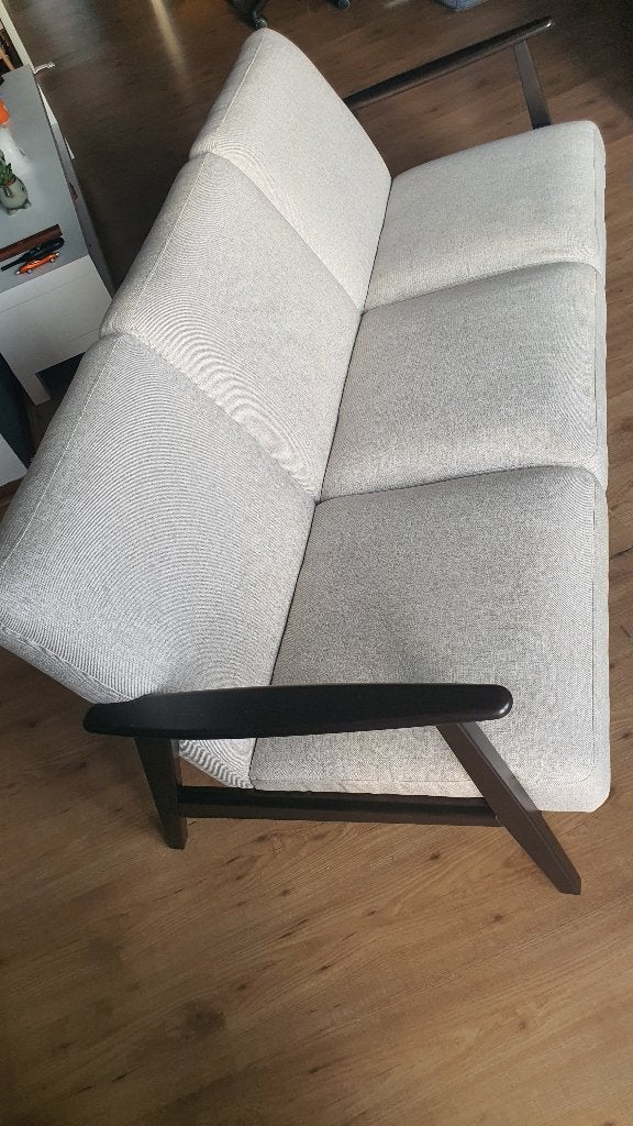 EKENÄSET 3 zits bank Kilanda lichtbeige, Ophalen, Hout, 150 tot 200 cm, Driepersoons