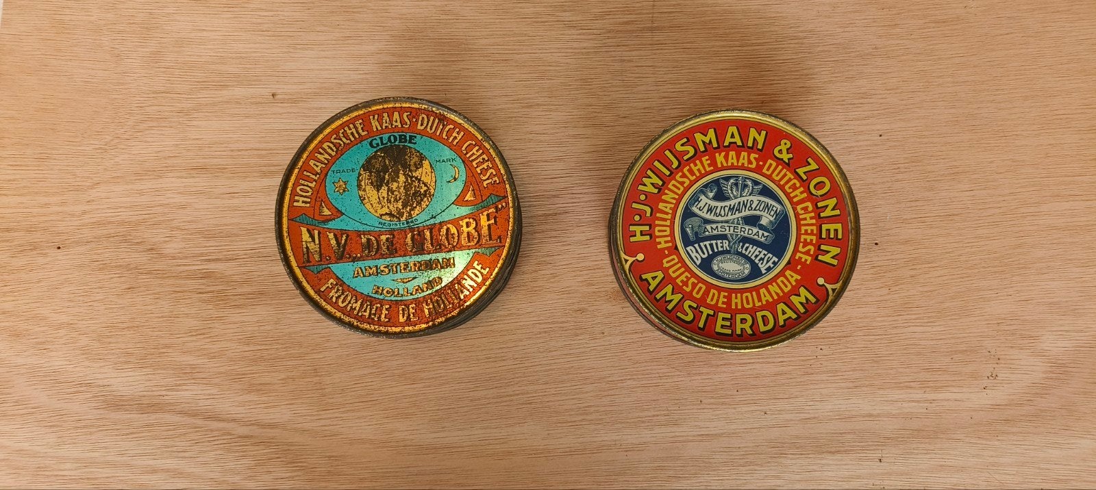 Vintage blikken: Hollandse kaas & boter, Ophalen of Verzenden, Gebruikt, Overige, Overige merken