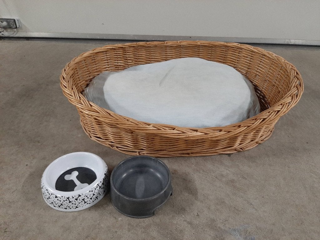 Rieten hondenmand, Dieren en Toebehoren, Ophalen, Zo goed als nieuw, Riet