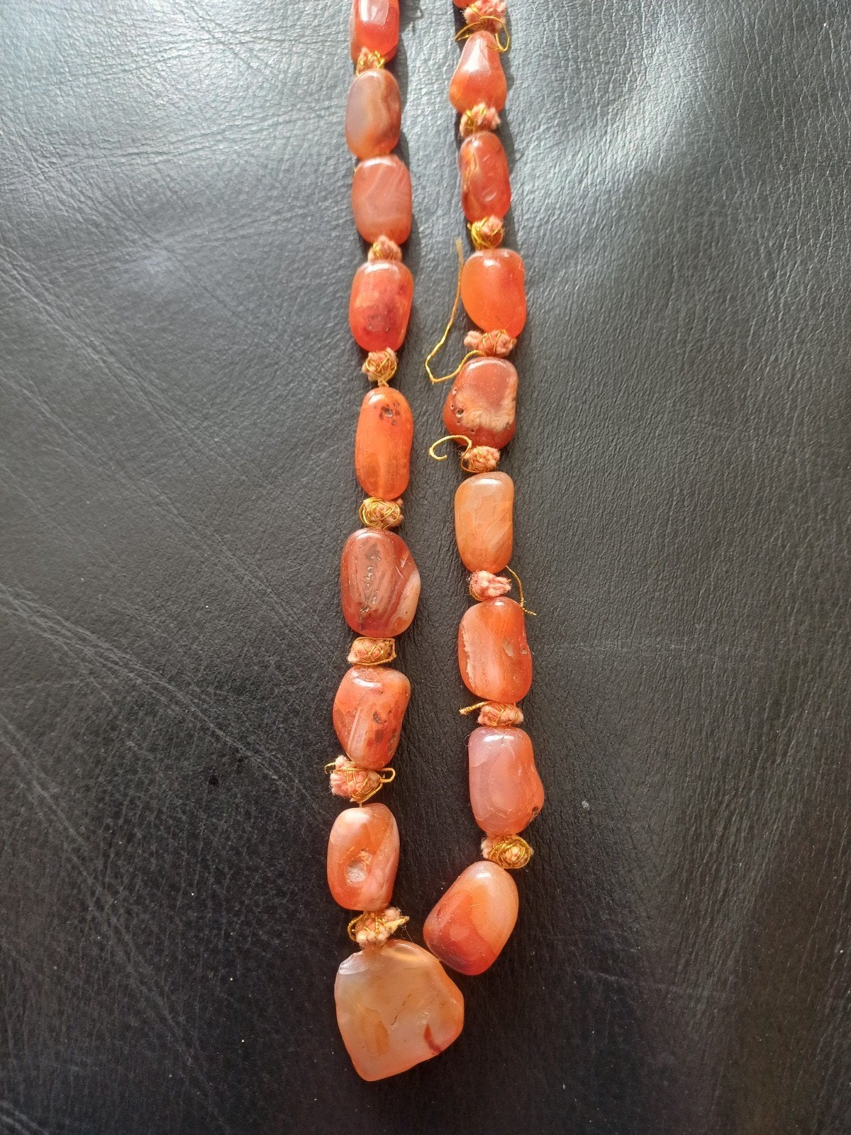 vintage orginele carneool ketting kralen  ketting edelstenen, Ophalen of Verzenden, Overige materialen, Ketting