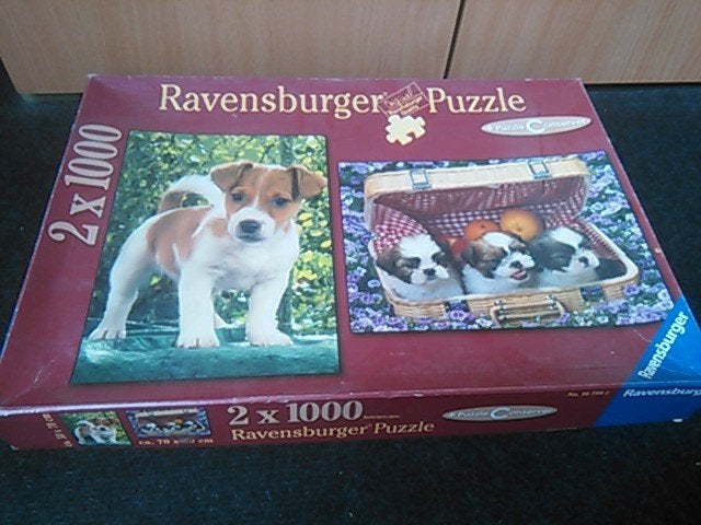 puzzel ravensburger 2x1000 honden, Ophalen, 500 t/m 1500 stukjes, Gebruikt, Legpuzzel