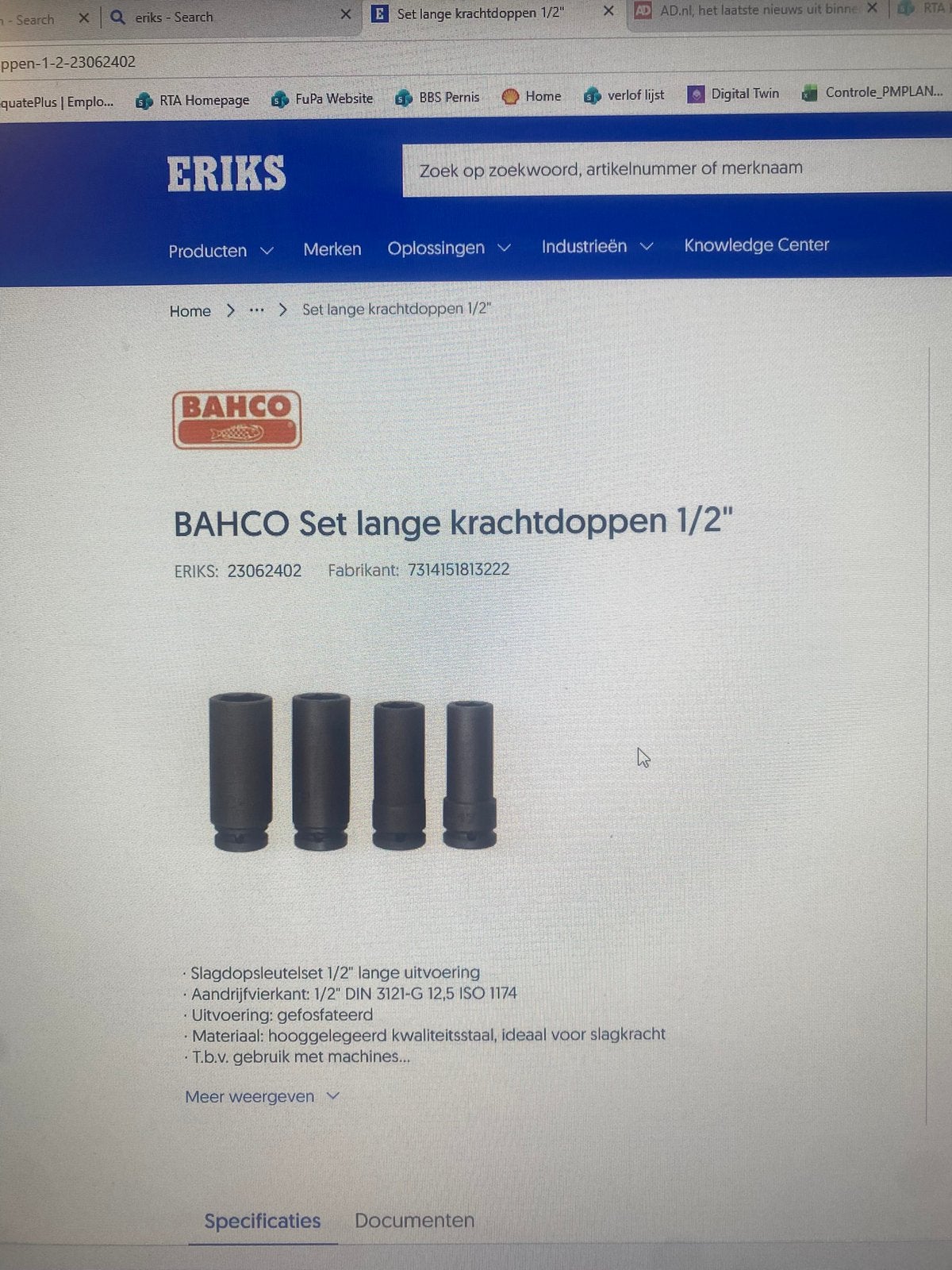 2x set kracht doppen (gedore/bahco, Nieuw