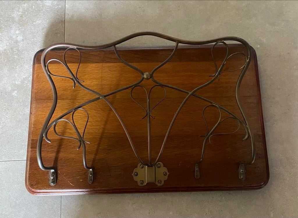Edwardiaans krantenrek van mahoniehout en messing, Ophalen, Gebruikt