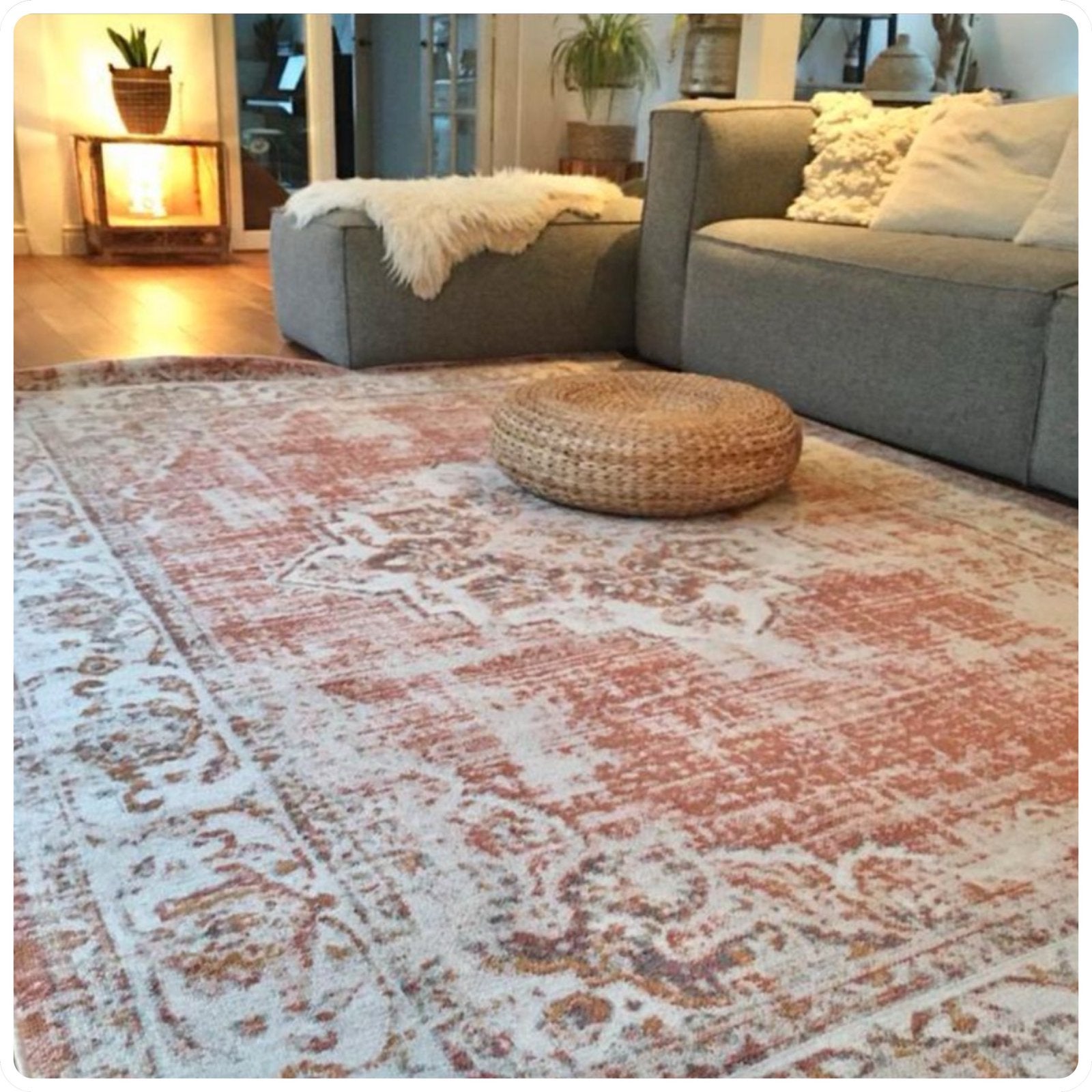 Vintage de luxe - terra / old pink xl vloerkleed- fotoshoot, Ophalen, 200 cm of meer, Zo goed als nieuw, 200 cm of meer