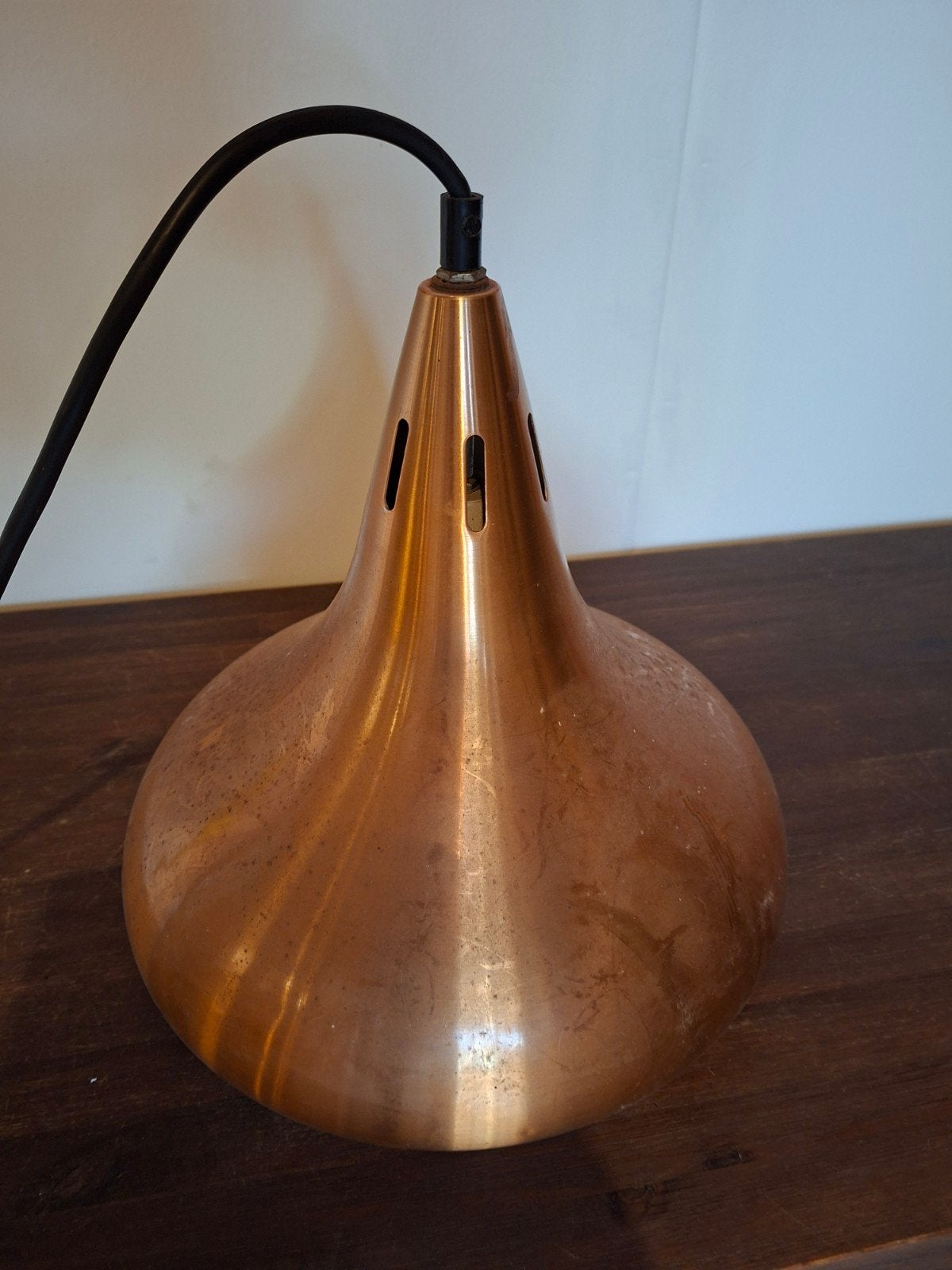 Koperen Biljartlamp met lang snoer, Ophalen of Verzenden