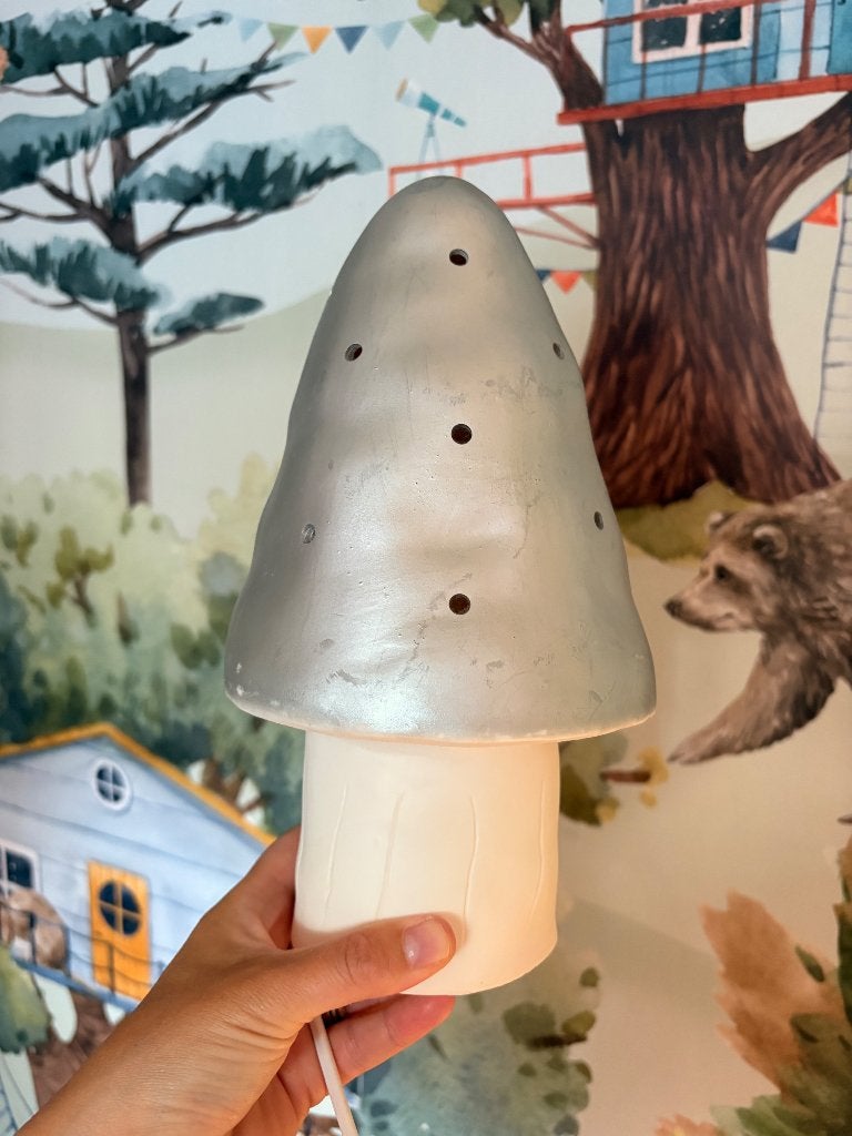 Heico paddestoelen lampje, Zilver, Ophalen of Verzenden, Zo goed als nieuw, Lamp