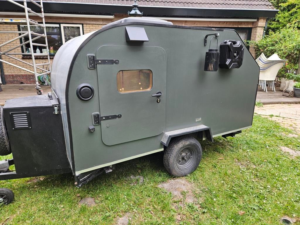 Fantastische Teardrop Caravan - Ideaal voor avonturiers!, Caravans en Kamperen, Overige merken, Vast bed, Openslaande ramen, Tot en met 2