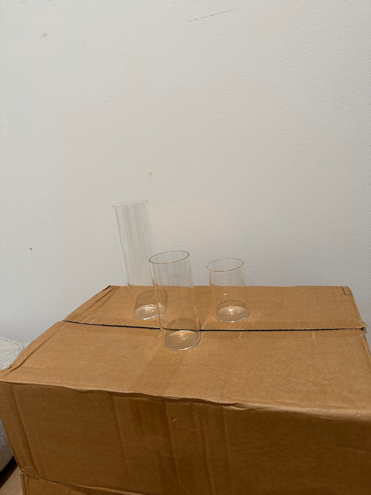 Glazen vazen/windlichten, Ophalen, Zo goed als nieuw, Modern, Wit