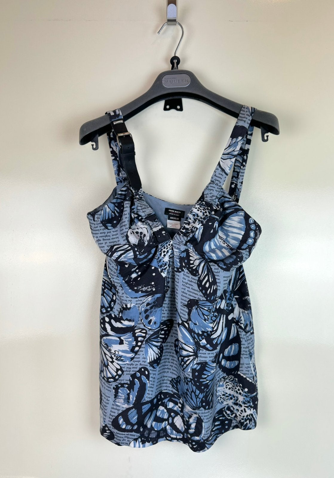 MISS SIXTY Y2K Rare Vintage Silk Bustier Top Camisole M, Maat 38/40 (M), Blauw, Ophalen of Verzenden, Zo goed als nieuw