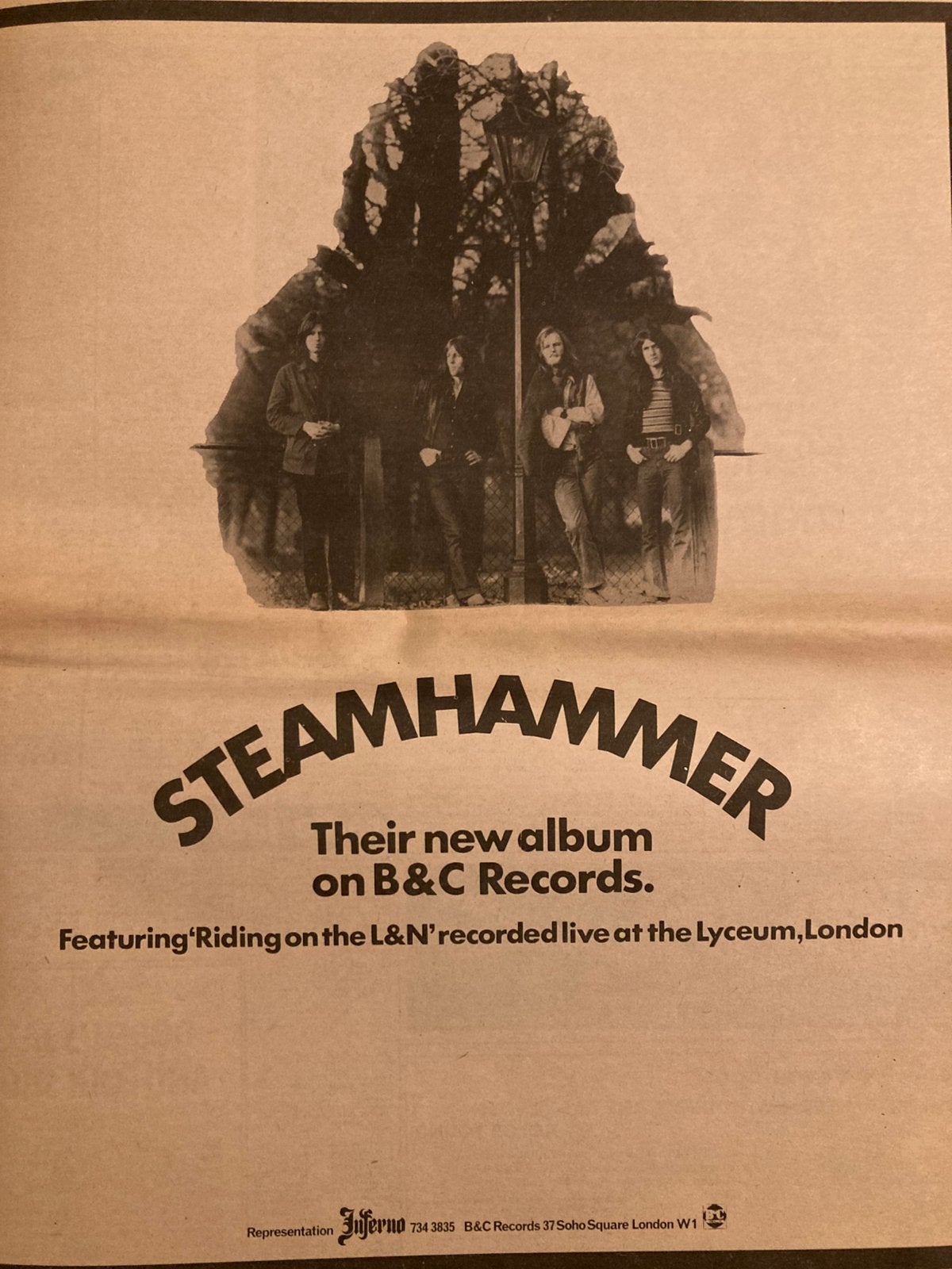 STEAMHAMMER release A3 advertentie, Ophalen of Verzenden, Zo goed als nieuw, 12 inch, Poprock
