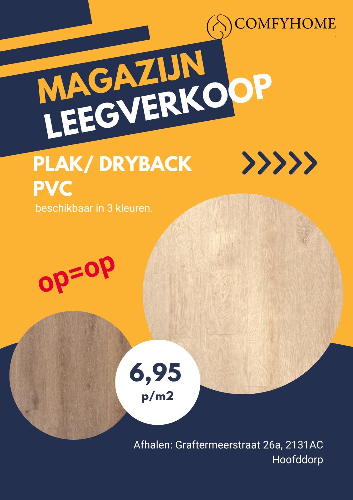 Magazijn leegverkoop plak PVC, Ophalen, Zo goed als nieuw, Overige typen