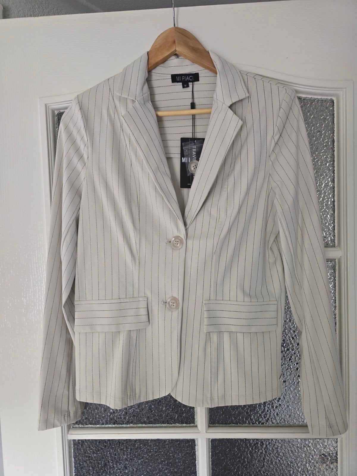 Nieuw mi piace blazer M black kit krijtstreep travel, Kleding | Dames, Ophalen of Verzenden, Nieuw, Zwart