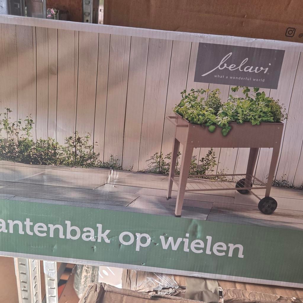 Belavi Plantenbak op Wielen - 84,5x45x80 cm, Nieuw, Ophalen of Verzenden, Metaal, 60 tot 100 cm