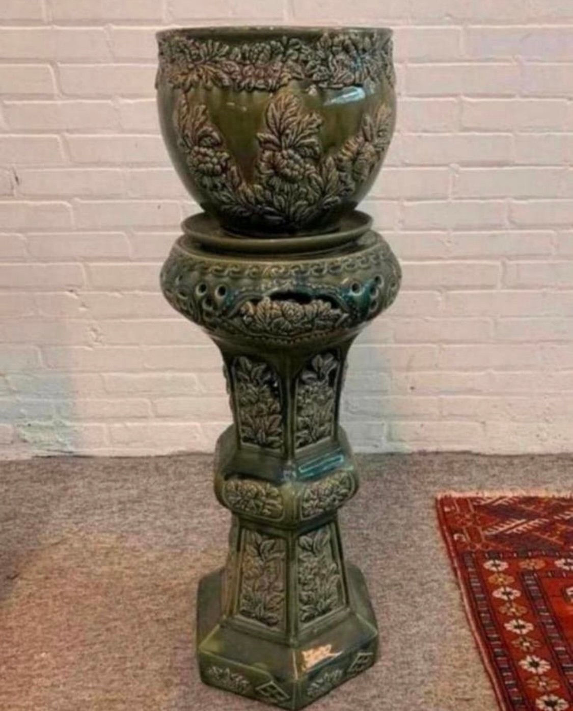 Pilaar bloembak oude keramiek Jardiniere Pedestal erg mooi., Antiek en Kunst, Antiek | Keramiek en Aardewerk, Verzenden