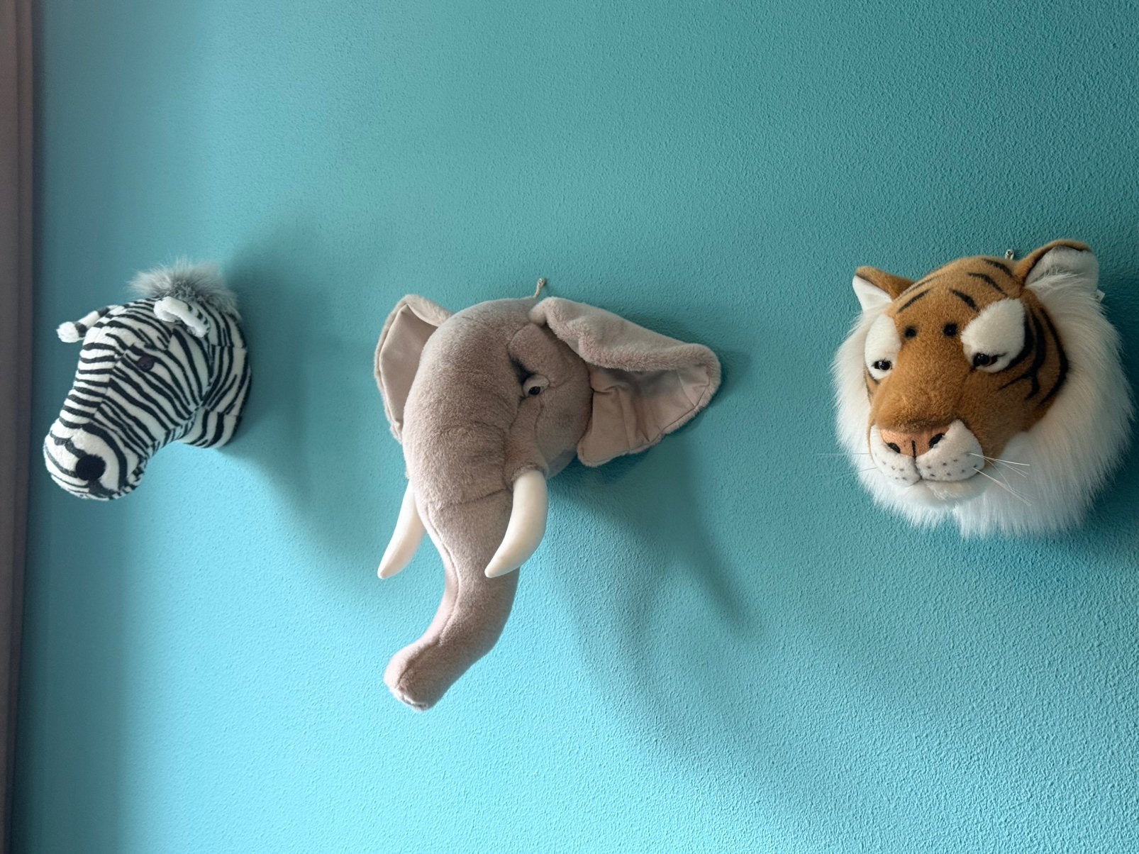 Dieren koppen, tijger, zebra en olifant hoofden, Ophalen of Verzenden, Zo goed als nieuw, Wanddecoratie
