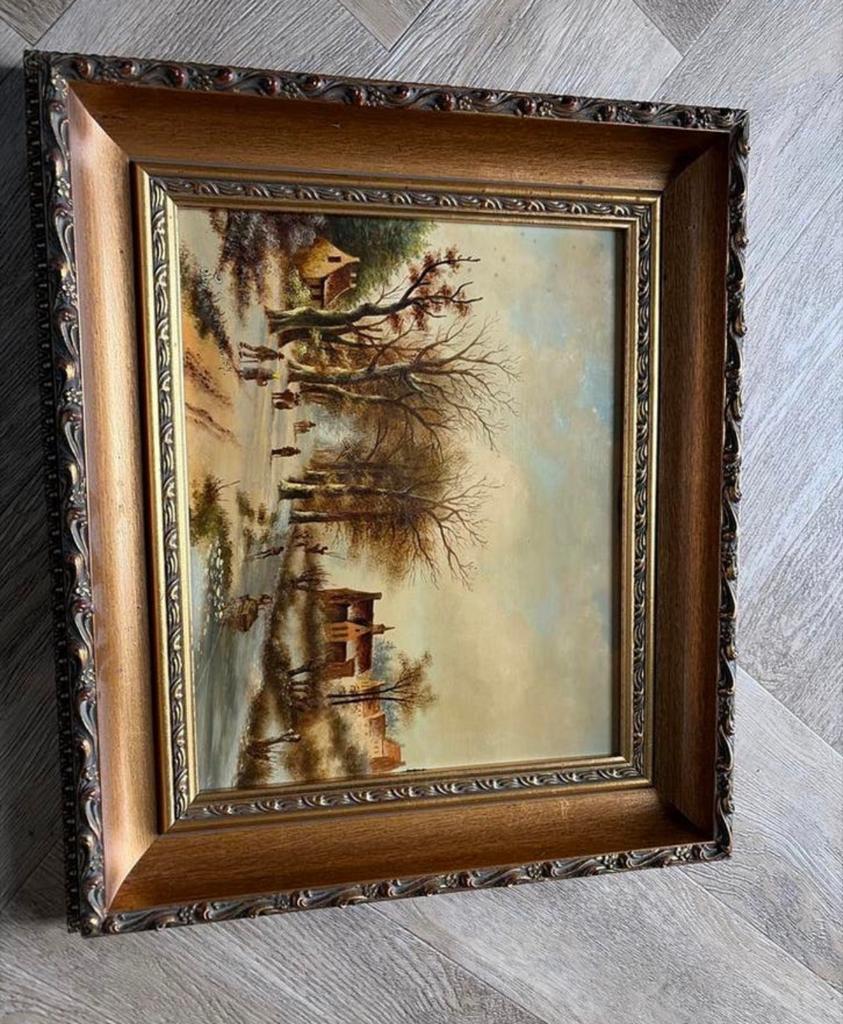 Oud Hollands winterlandschap schilderij, Ophalen of Verzenden