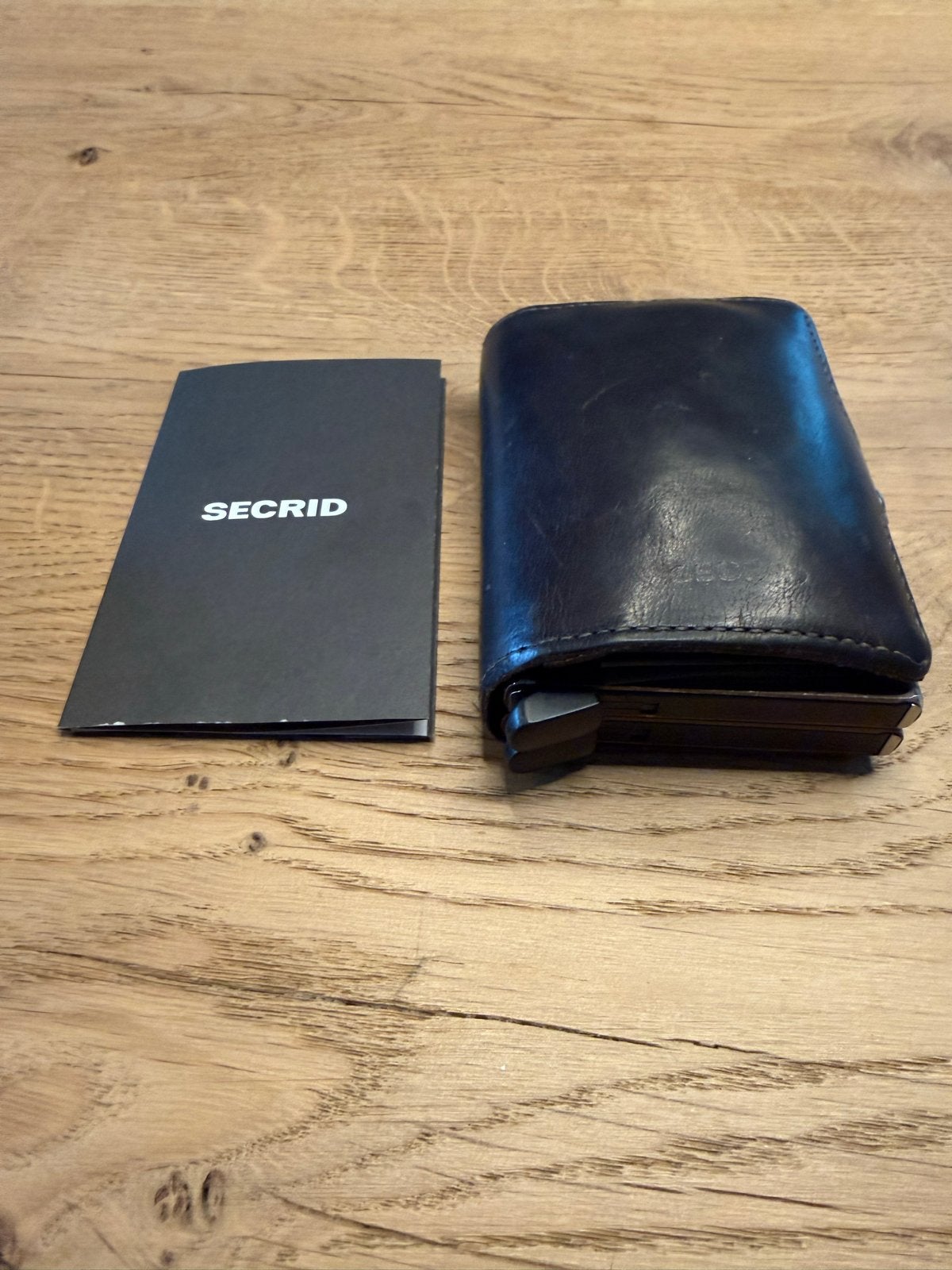 Secrid bruin lederen pasjeshouder, beurs, portemonee  12 pas, Overige merken, Gebruikt, Bruin, Ophalen of Verzenden