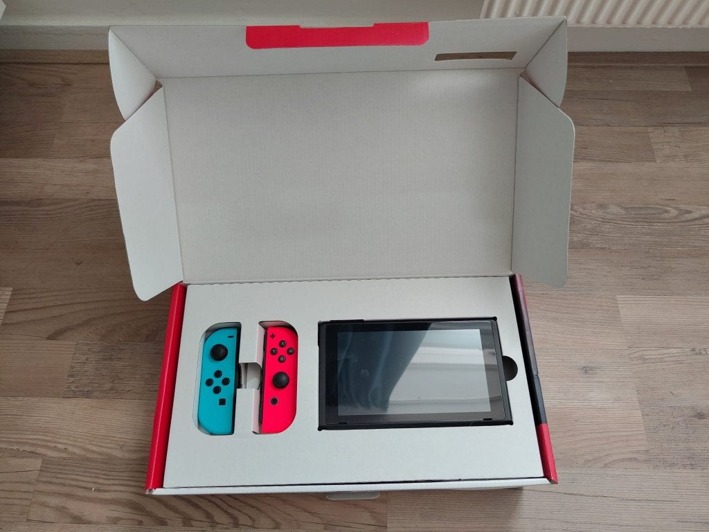 Nintendo Switch V2 compleet in doos + spellen, Met 2 controllers, Ophalen, Switch 2019 Upgrade, Gebruikt