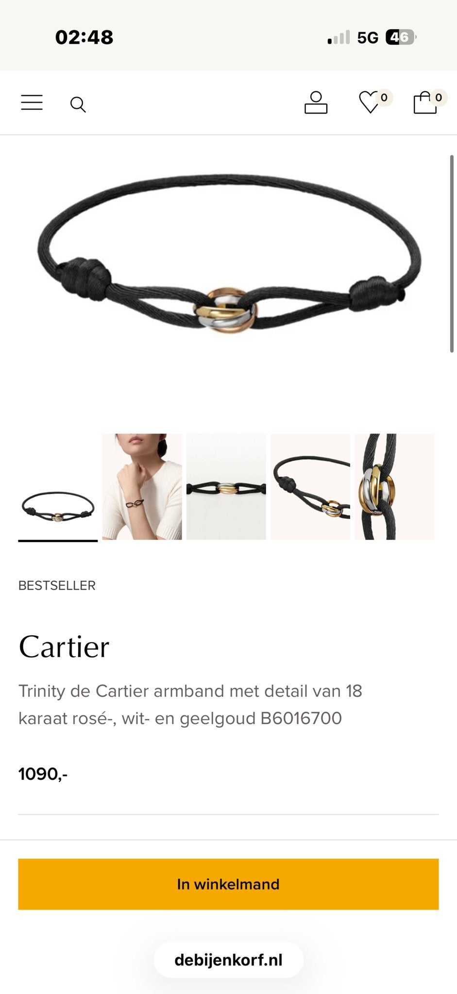 Cartier Trinity Armband - Rosé, Wit & Geelgoud, Sieraden, Tassen en Uiterlijk, Armbanden, Ophalen, Zo goed als nieuw, Overige kleuren