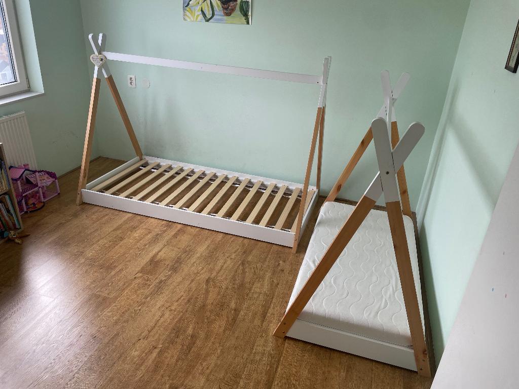 2x Vipack Tipi Bed (groot en klein). Montessori, Kinderen en Baby's, Kinderkamer | Bedden, Gebruikt, 70 tot 85 cm, 140 tot 160 cm