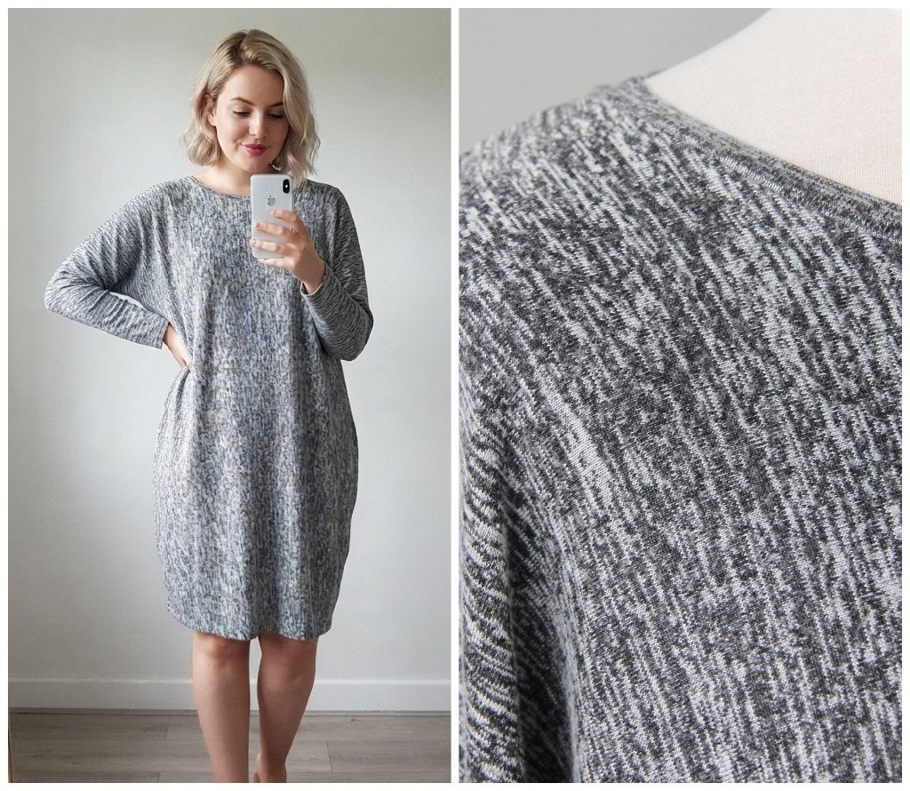 COS - comfortabele tricot jurk grijs - maat L, COS, Verzenden, Maat 42/44 (L), Zo goed als nieuw