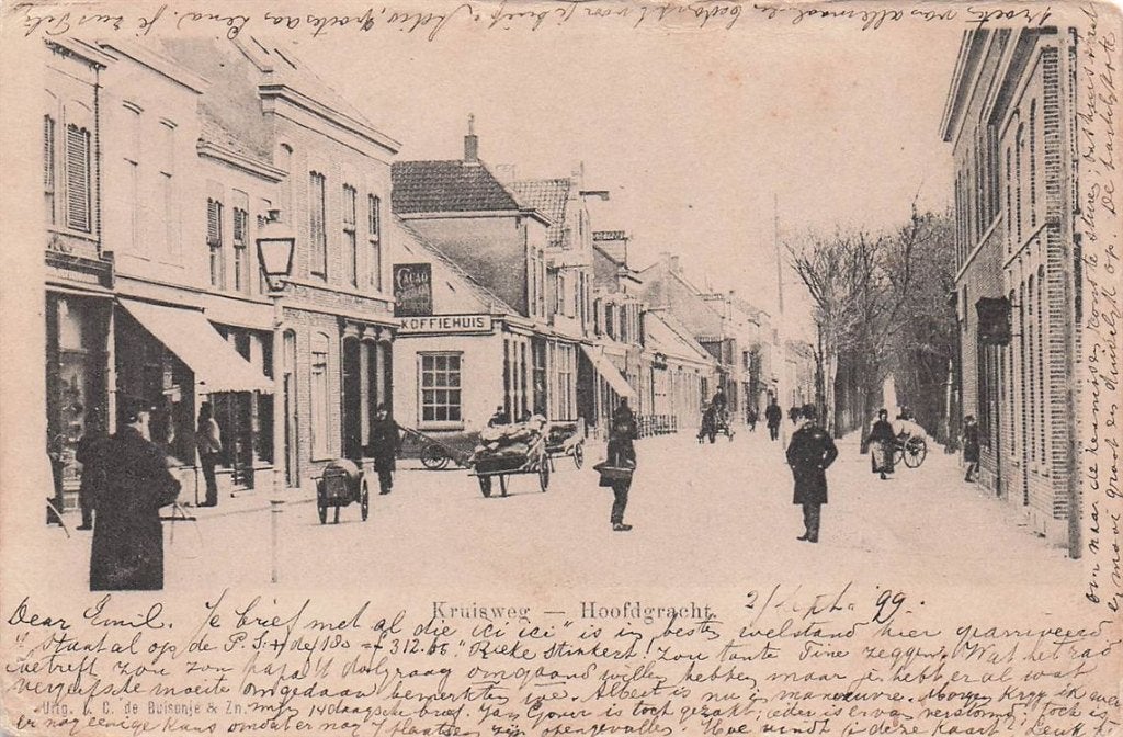 702-499-011 Den Helder Kruisweg Hoofdgracht, Verzamelen, Ophalen of Verzenden, Voor 1920, Noord-Holland