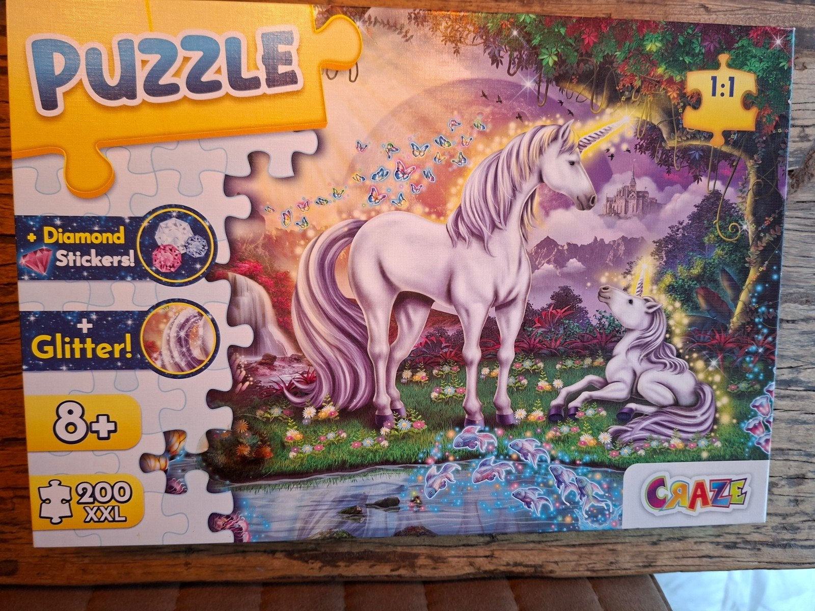 Eenhoorn puzzel 200 XXL stukjes - Zonder stickers, Ophalen of Verzenden, Meer dan 50 stukjes, Gebruikt, 6 jaar of ouder