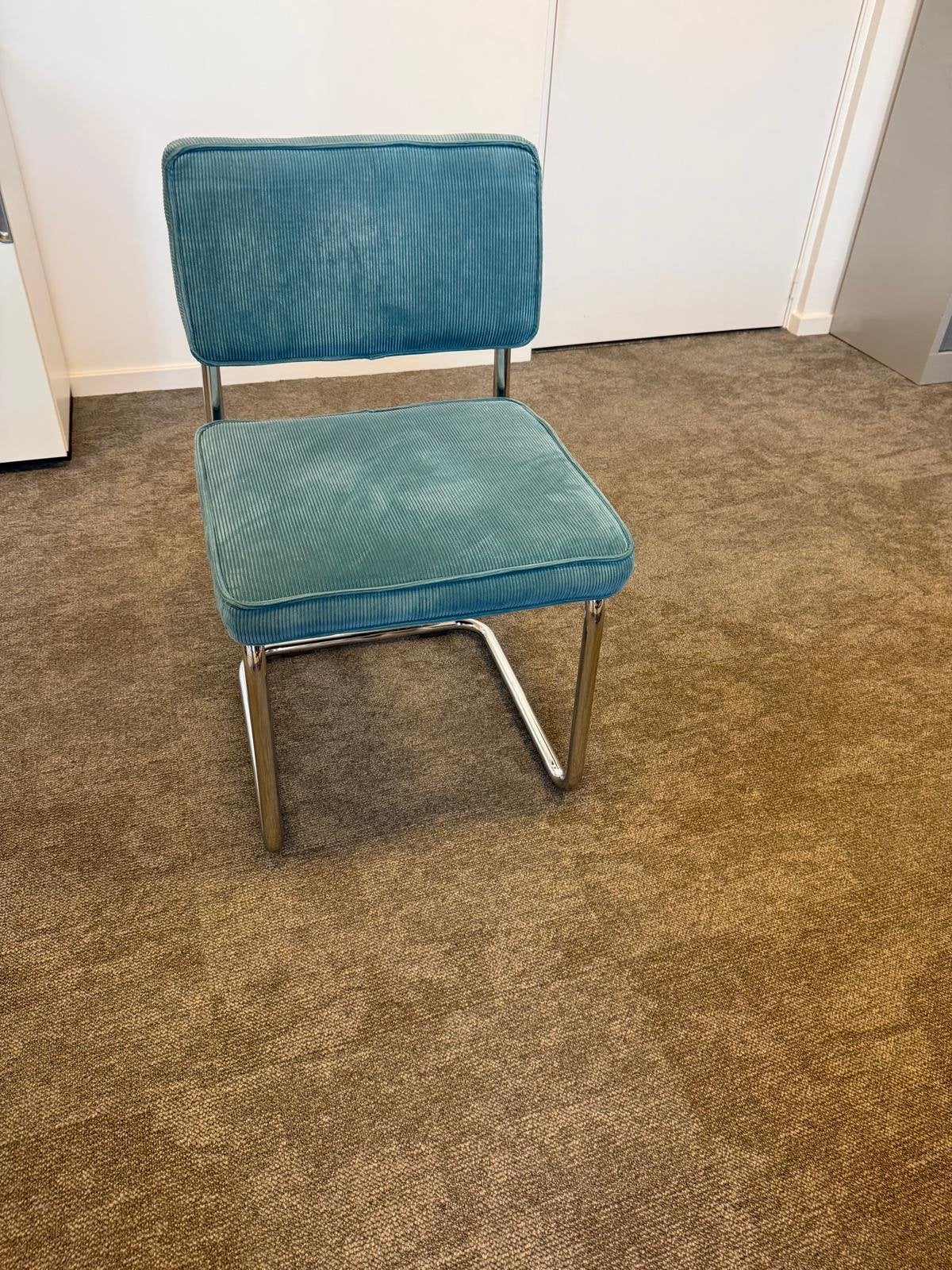 8 ribfluwelen stoelen, Huis en Inrichting, Stoelen, Ophalen, Gebruikt, Overige kleuren, Stof