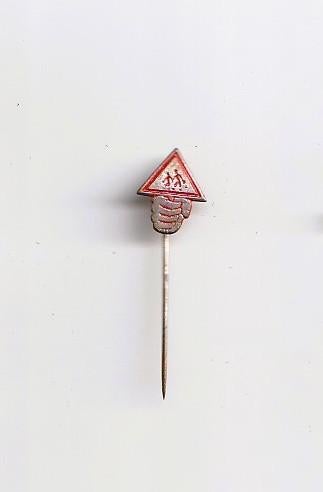 leuk holmetaal veilig verkeer klaarover speldje, Ophalen of Verzenden, Gebruikt, Overige onderwerpen, Speldje of Pin