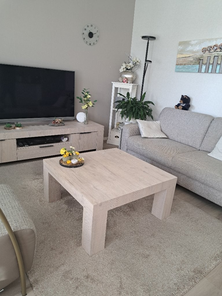 Moderne salontafel 86x86x40 cm, Ophalen, Gebruikt, 50 tot 100 cm, Vierkant