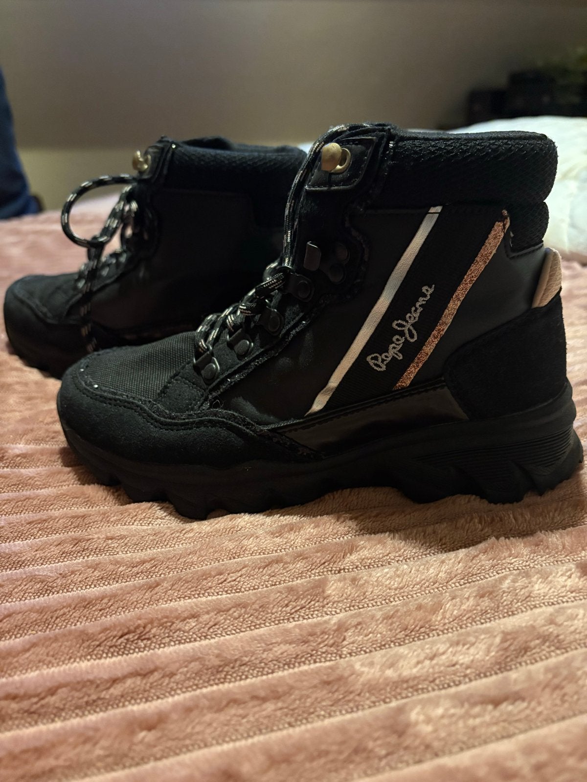 Pepe Jeans London Zwarte Boots Maat 34, Ophalen of Verzenden, Zo goed als nieuw, Schoenen